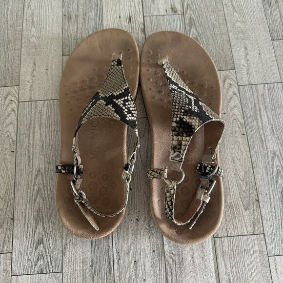 Vionic Kirra Snake Print Thong Backstrap Sandals Size 7 Orthotic Arch Support - Picture 5 of 7
